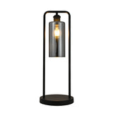 Bordlampe Tess - Sort med røgfarvet glas