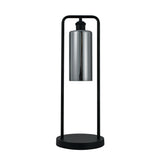 Bordlampe Tess - Sort med røgfarvet glas