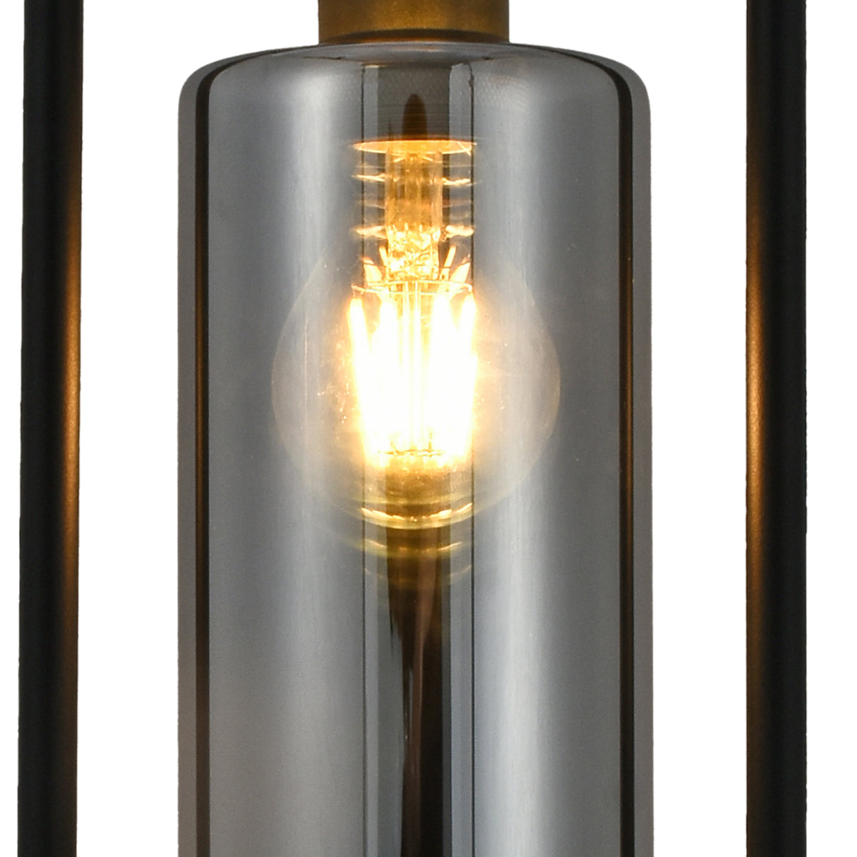 Bordlampe Tess - Sort med røgfarvet glas