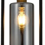 Bordlampe Tess - Sort med røgfarvet glas