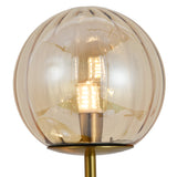 Bordlampe Linda - Messing med ravfarvet glas - 2 lys