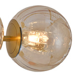 Loftlampe Guld - 4 Ravfarvede Glaskugler - Joy