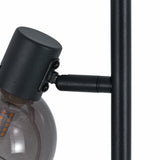 Gulvlampe Fleur - Sort med røgfarvet glas - 3 lys