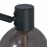 Gulvlampe Fleur - Sort med røgfarvet glas - 3 lys