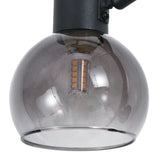 Gulvlampe Fleur - Sort med røgfarvet glas - 3 lys