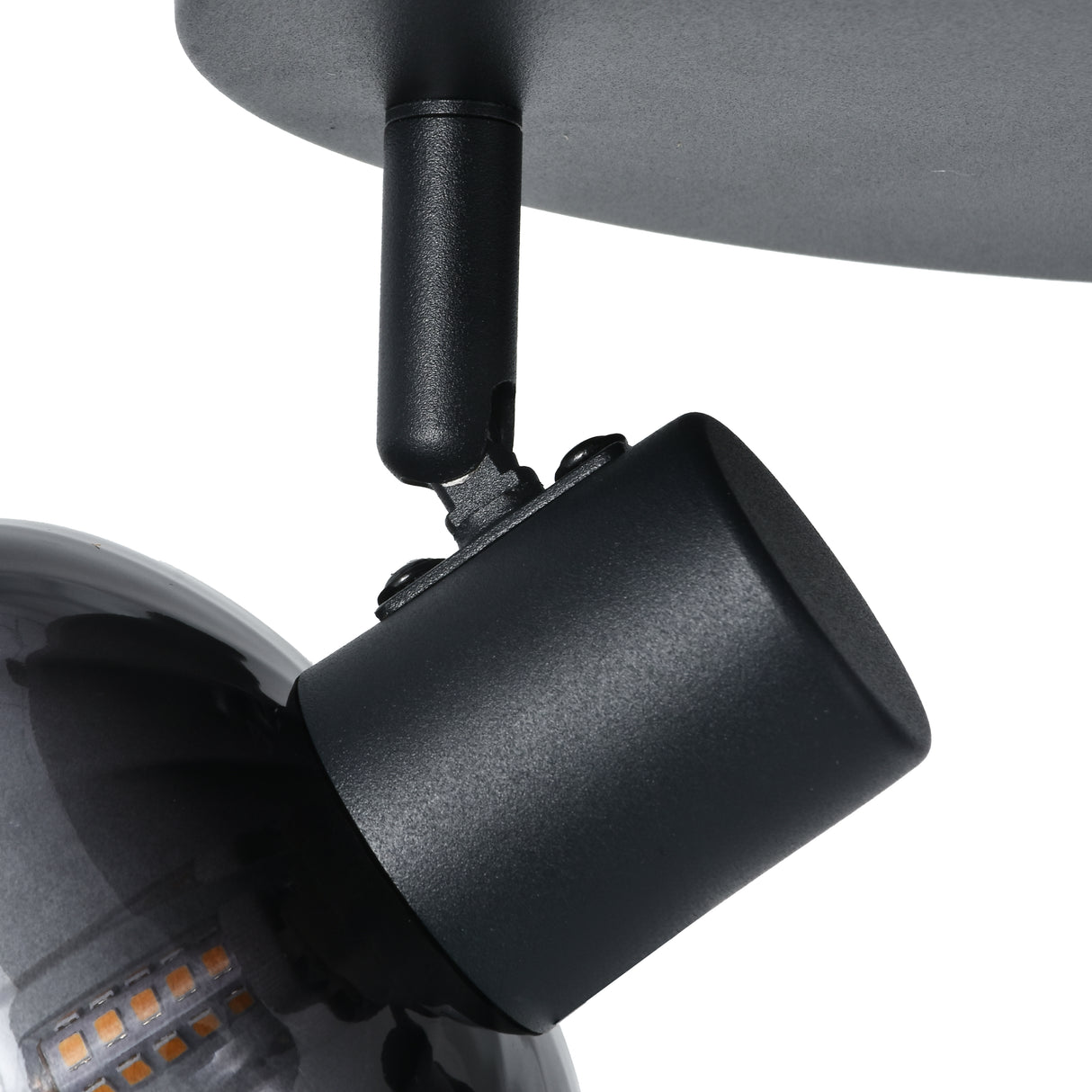 Loftlampe Sort - 3 røgfarvede glaskugler - Yaro