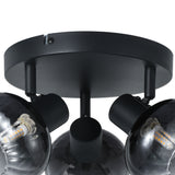 Loftlampe Sort - 3 røgfarvede glaskugler - Yaro