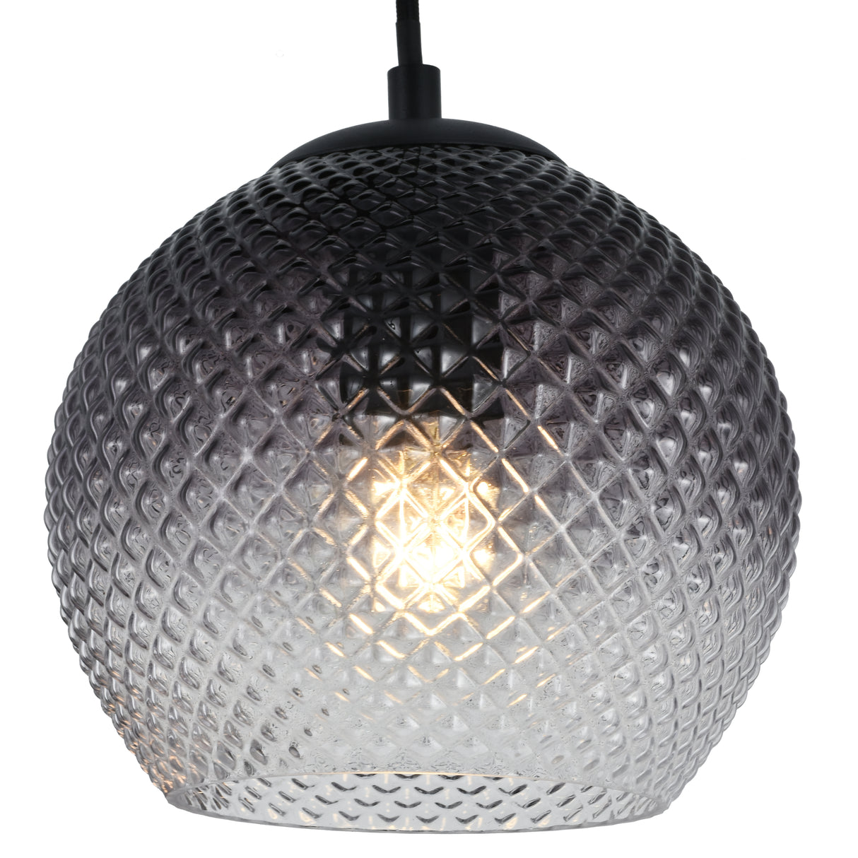 Lisa Pendellampe – 3 Lys – Ribbet Falmet Glas 