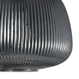 Hængelampe Sort Ribbet Røget Glas – 3 Lys - Arno