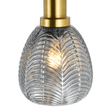 Sanne pendellampe - Sort med røget glas og messing - 5 lyspunkter