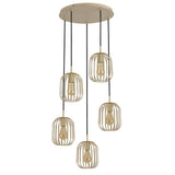 Hanglamp - Beige - 5 Lichts - Woonkamer - Eetkamer - Nova