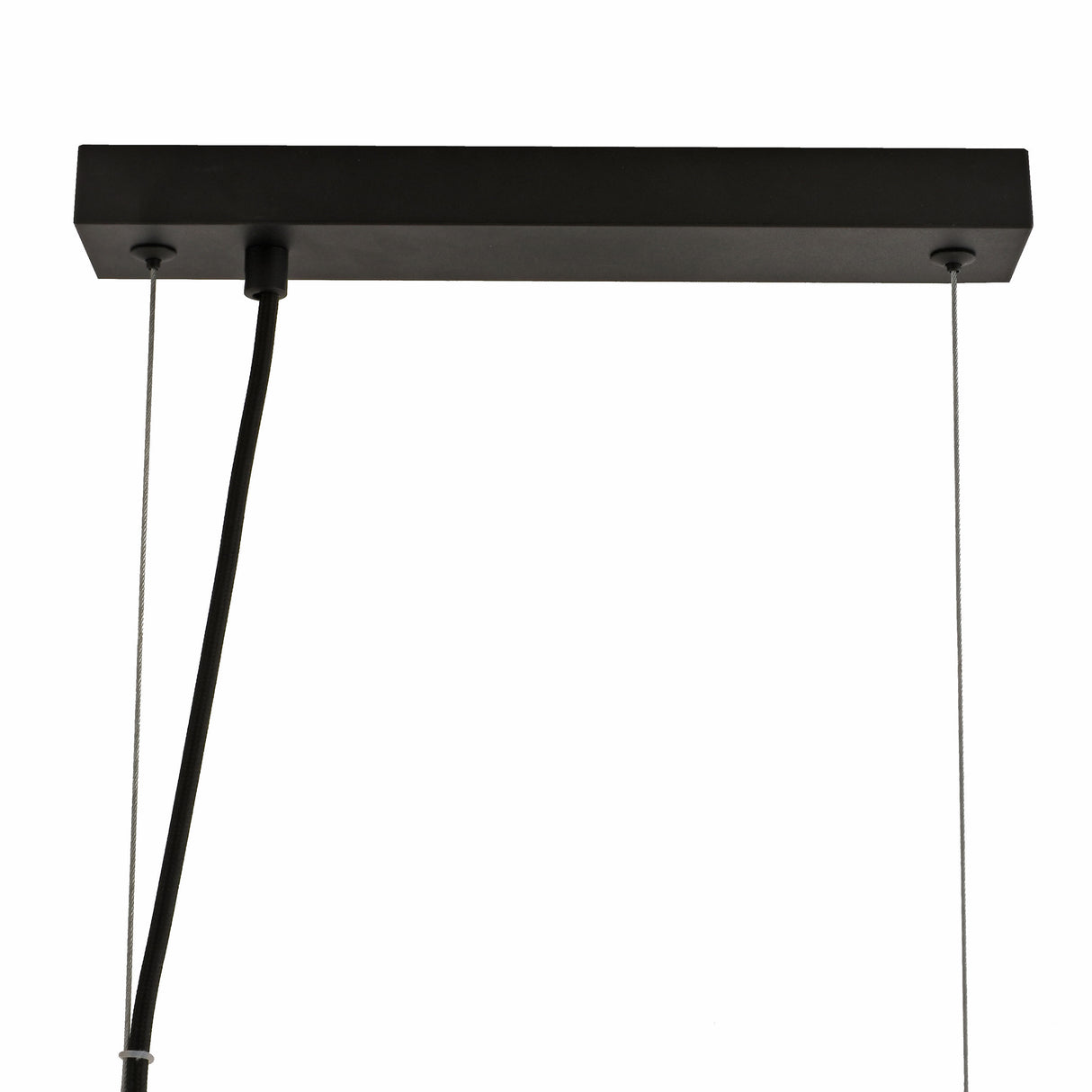 Gouden hanglamp met amber glazen bollen – 9-lichts hanglamp met lange plafondplaat