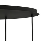 Hanglamp zwart met amberglas ovaal 6-lichts - Sterre