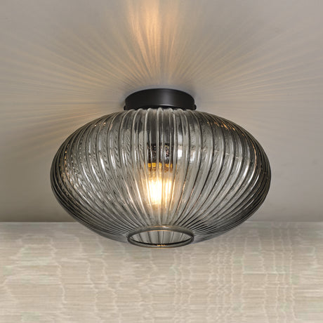 Design Plafondlamp Rond Smokeglas 