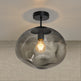 Glazen Plafondlamp Zwart met Smoke glas – Marly