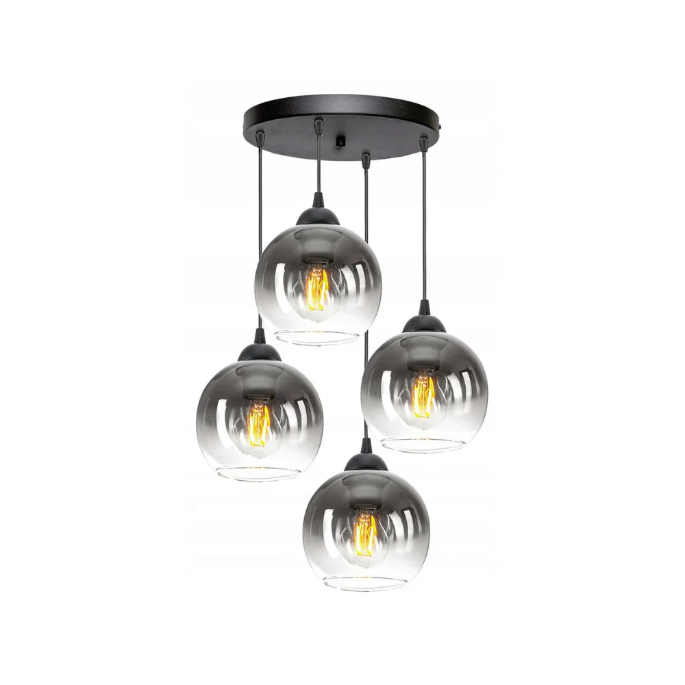 4 lichts glazen hanglamp industrieel woonkamer Fade