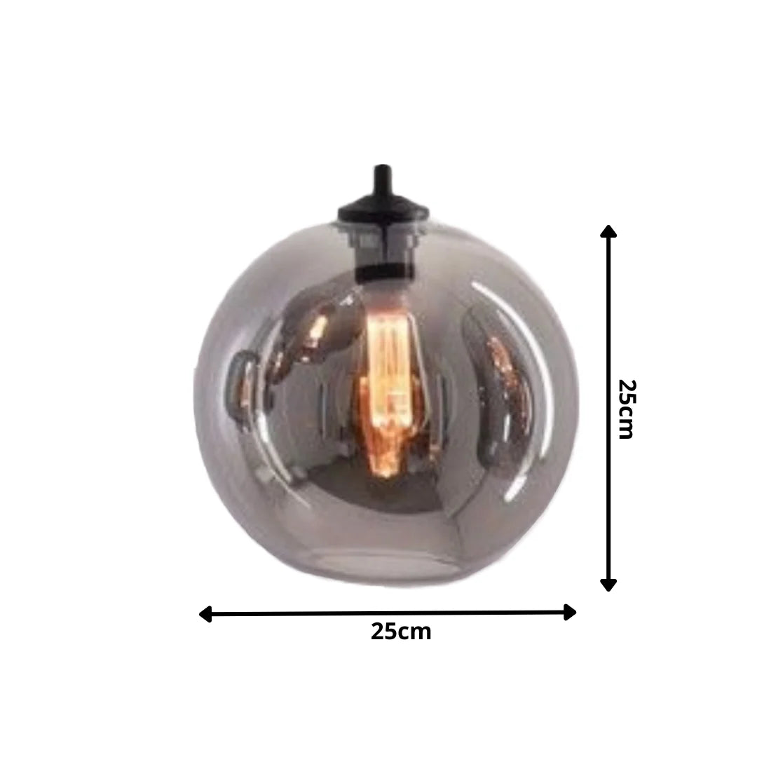 Hanglamp 3-lichts rookglas zwart voor woonkamer eetkamer