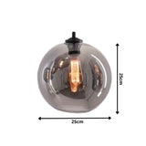 Hanglamp 3-lichts rookglas zwart voor woonkamer eetkamer