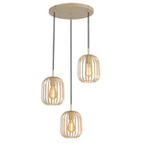 Hanglamp beige 3 korfen 
