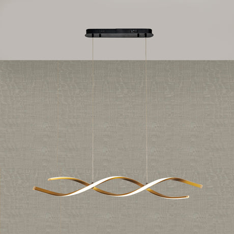 Langwerpige LED Hanglamp Goud Golfvorm – 3-Kleurig