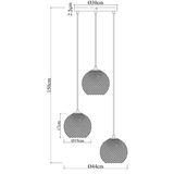 Lisa Pendellampe – 3 Lys – Ribbet Falmet Glas 