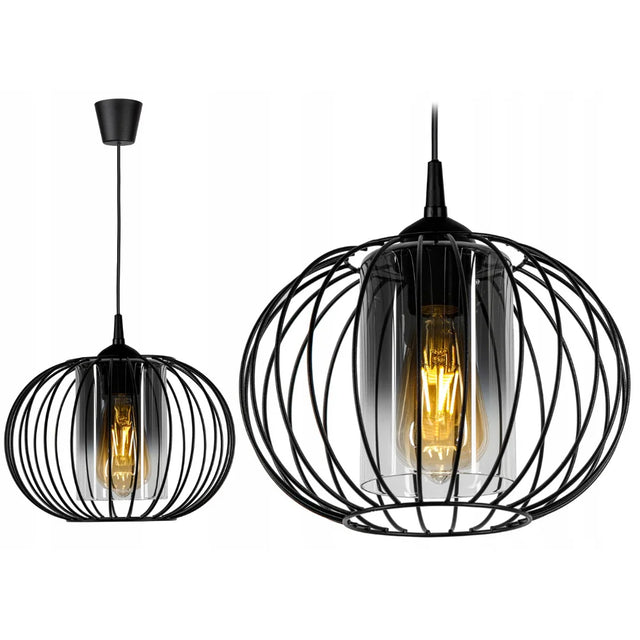 hanglamp industrieel draad en glas voor eettafel