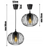 hanglamp industrieel draad en glas voor eettafel