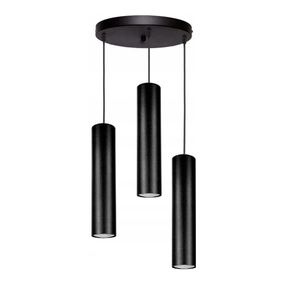industriële hanglamp zwart kookeiland eettafel 3-lamps