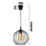 zwarte bol hanglamp staal E27 eetkamer industrieel