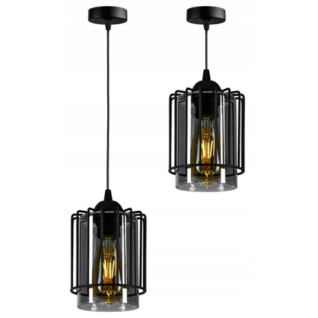 Industriële hanglamp zwart metaal voor woonkamer of eettafel