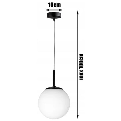 Industriële hanglamp zwart metaal opaalwit glas E27 fitting