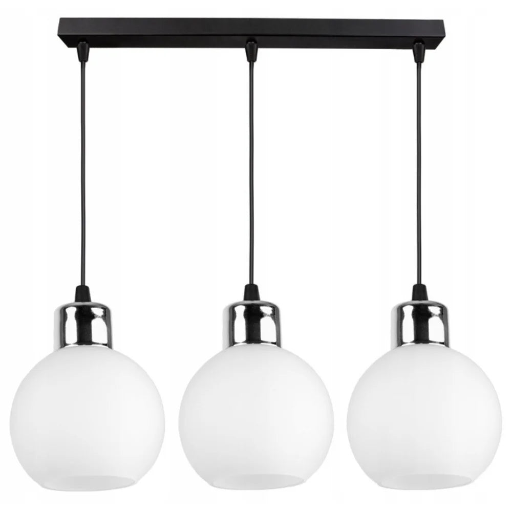 Hanglamp 3-lichts wit met opaalglas voor woonkamer of tafel