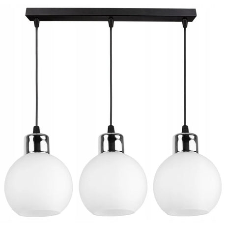 Hanglamp 3-lichts wit met opaalglas voor woonkamer of tafel