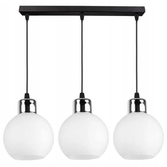 Hanglamp 3-lichts wit met opaalglas voor woonkamer of tafel