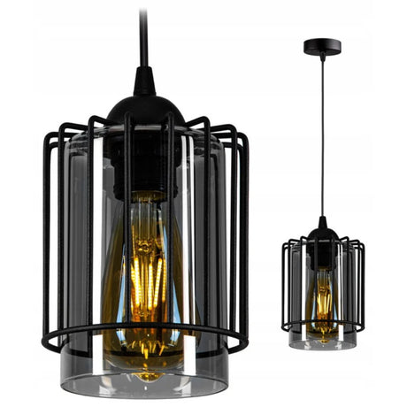 Industriële hanglamp zwart metaal voor woonkamer of eettafel