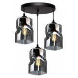 Zwarte industriële hanglamp woonkamer met drie lichtpunten