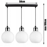 Hanglamp 3-lichts wit met opaalglas voor woonkamer of tafel