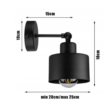 Zwarte wandlamp industrieel met metalen frame woonkamer