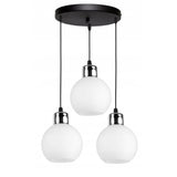 Witte hanglamp 3-lichts met glazen bollen voor woonkamer