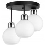 plafondlamp wit met drie moderne witte lampenkappen