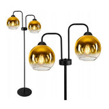 vloerlamp industrieel 2-lamps goud voor woonkamer of hal