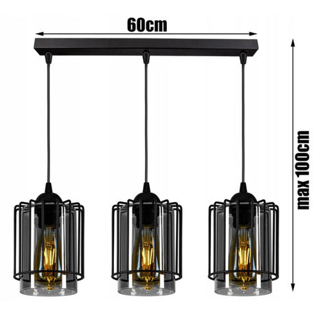 Zwart industriële hanglamp voor eettafel en woonkamer