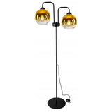vloerlamp industrieel 2-lamps goud voor woonkamer of hal