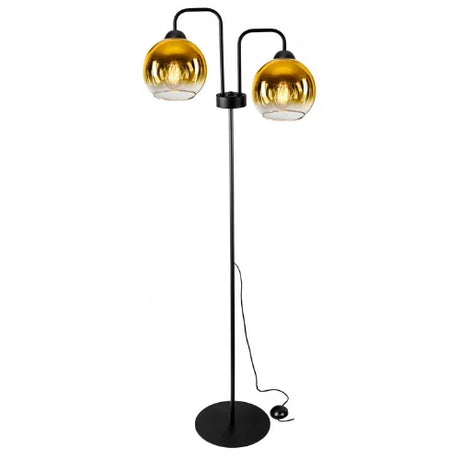 vloerlamp industrieel 2-lamps goud voor woonkamer of hal