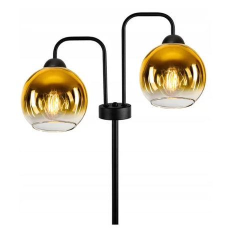 vloerlamp industrieel 2-lamps goud voor woonkamer of hal