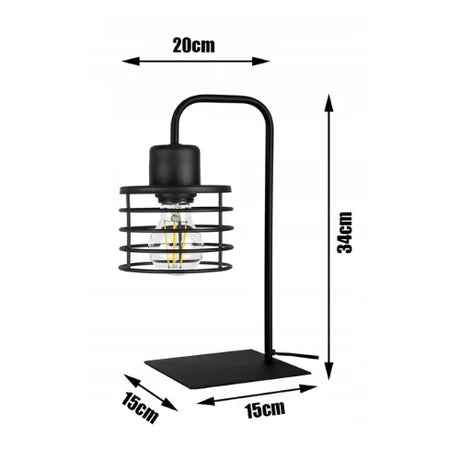 Stoere tafellamp industrieel Boxglow met open metalen frame