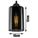 rookglas hanglamp zwart met smoke glas voor woonkamer