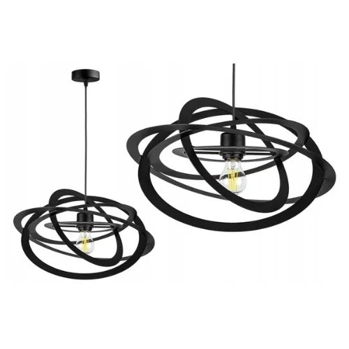 Zwarte hanglamp cirkelvorm met 1 lichtpunt E27 fitting