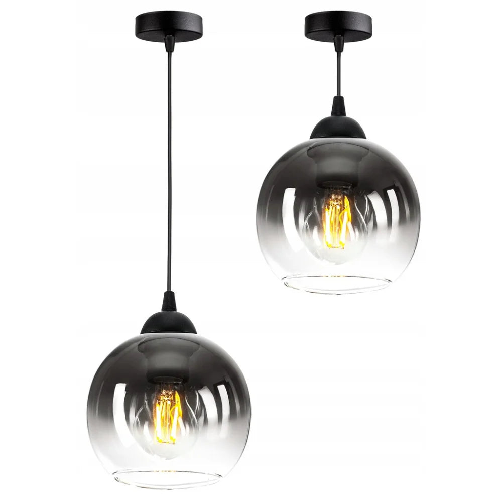 fade bol hanglamp zwart voor woonkamer met E27 fitting