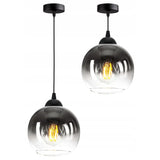 fade bol hanglamp zwart voor woonkamer met E27 fitting